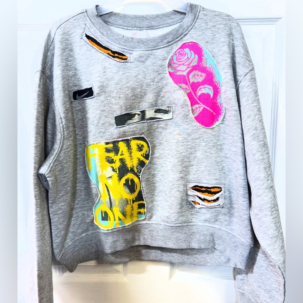 Handmade, 1ofAkind, crop sweatshirt - Nike, Marilyn Monroe, animal print